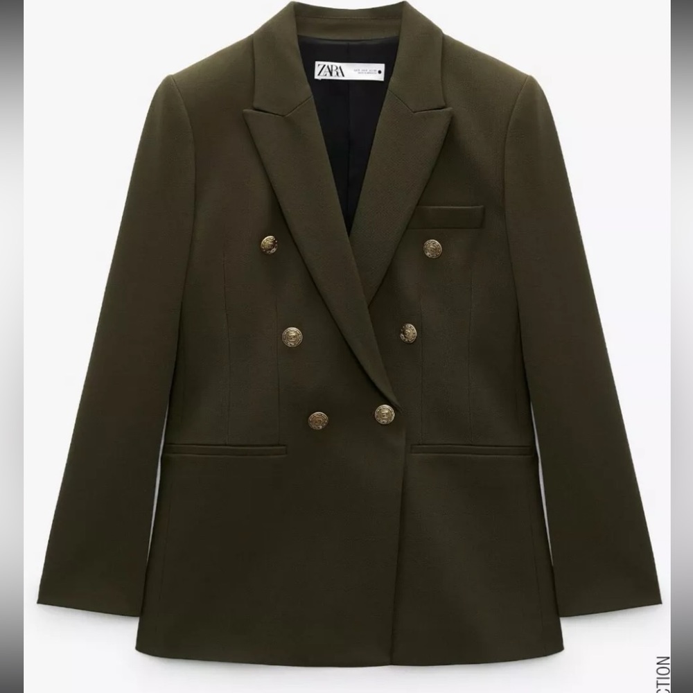 Zara Khaki Blazer Medium - Picture 2 of 8